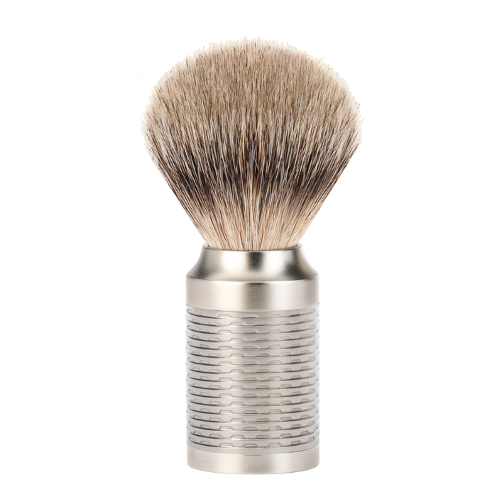 Partasuti Rocca Silvertip Badger Matte Silver